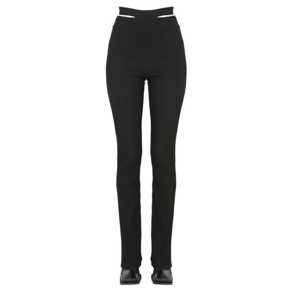 Andreadamo Women Ribbed Trousers With Cut Out Belt